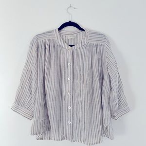 Wrap London Feminine Flowy Striped Shirt